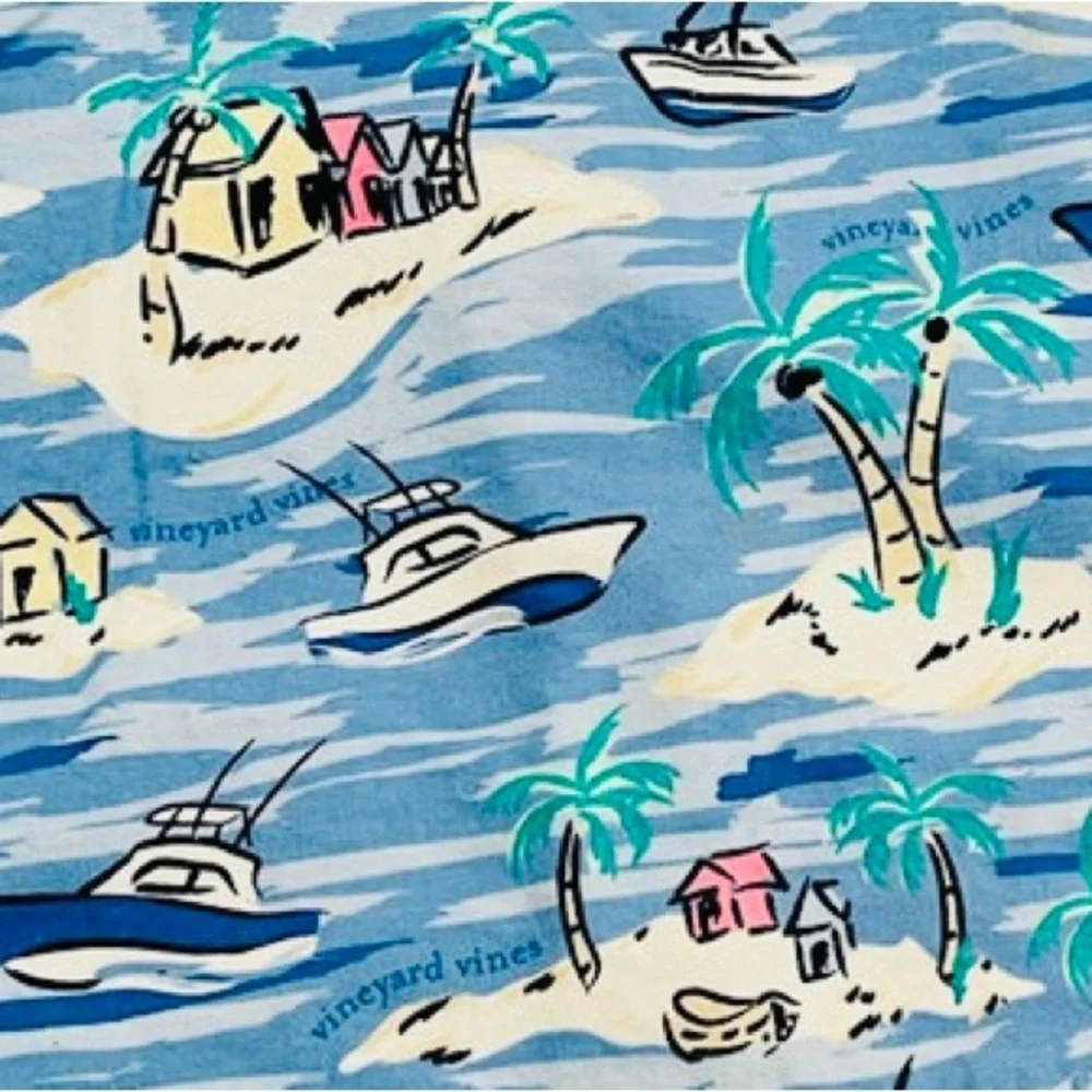 Vineyard Vines for Target Table Runner Island Scene 100% Nautical Beach Theme